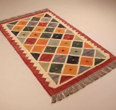 Multicolor Jute Handmade Vintage Dhurrie For Home